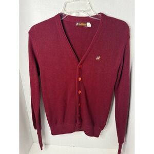 Saddlebred Kids Burgundy Cardigan Sweater Horse Embroidered V-Neck Button Up L